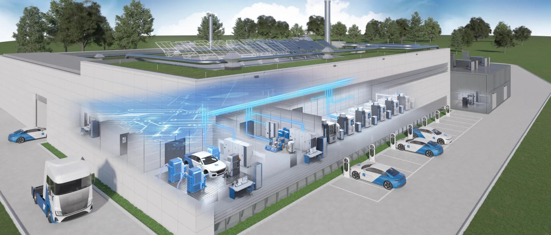 Main key visual created for AVL’s ITS segment, developed in collaboration with corporate marketing, segment leadership, and executive stakeholders. The image presents a future-facing mobility ecosystem across battery electric, hydrogen, commercial, public